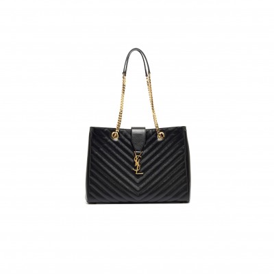 YSL CHEVRON LEATHER CLASSIC MONOGRAM SHOPPING TOTE 1560329 (33*22*15cm)